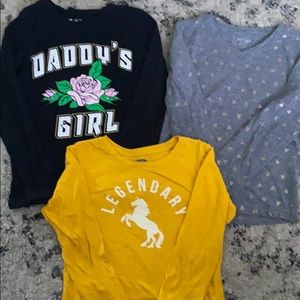 Girls size 6-7 long sleeve shirts